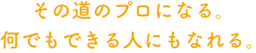 その道のプロになる。何でもできる人にもなれる。