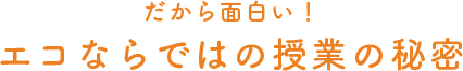 だから面白い！エコならではの授業の秘密