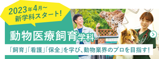 動物医療飼育学科2023年4月〜スタート