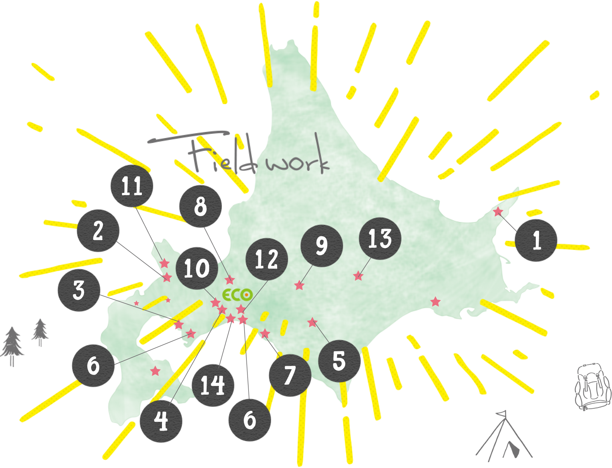 北海道内 実習地マップ